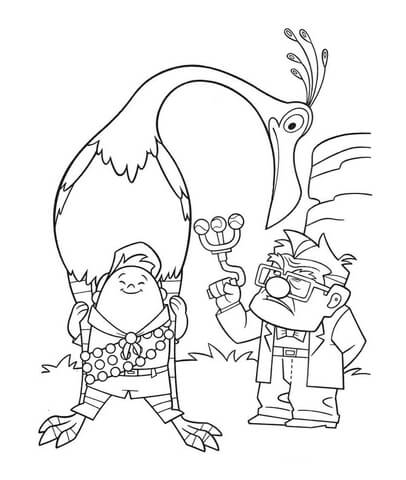 Carl Is Angry At The Bird  Coloring Page